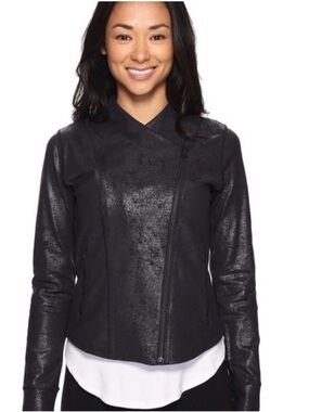 New Balance Faux Leather Jacket Black Size L